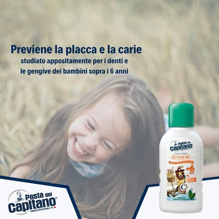 Apă de gură, Pasta Del Capitano, Junior, mentă dulce, 250ml