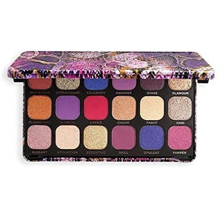 Paletă farduri ochi Makeup Revolution Show Stopper Red, 18 culori