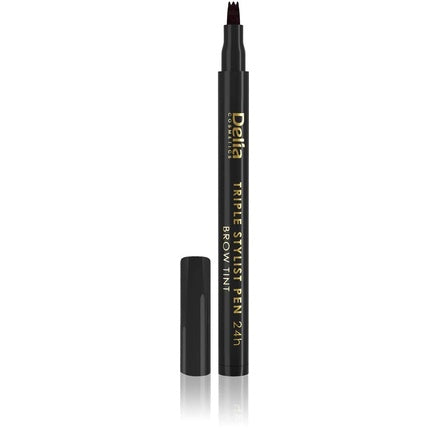 Marker sprâncene, Delia Cosmetics, Eyebrow Expert 24h, negru