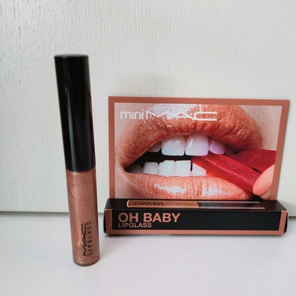 MAC Lipglass Mini Oh Baby, Culoare Cupru Metalizat, 2.4g