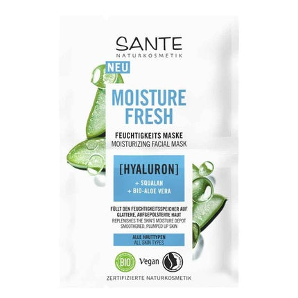 Sante Naturkosmetik Moisture Fresh, Mască facială hidratantă cu Hialuron și Squalan, 100 g