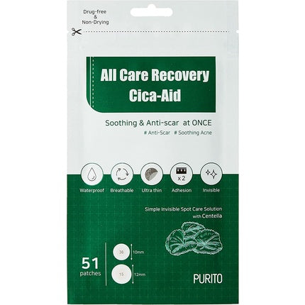 Tratament acnee, Purito, All Care Recovery, 51 plasturi