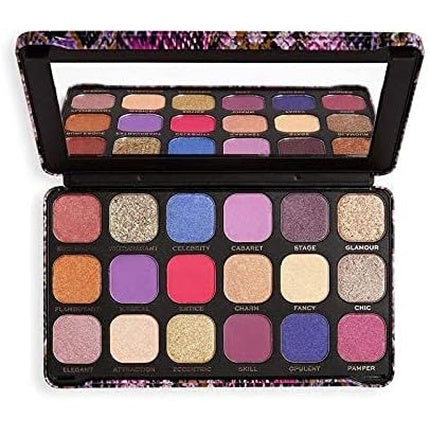 Paletă farduri ochi Makeup Revolution Show Stopper Red, 18 culori