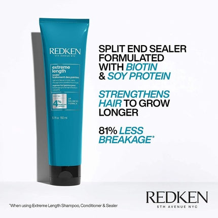 Balsam Leave-In pentru Creșterea Părului, Redken Extreme Length, Infuzat cu Biotină
