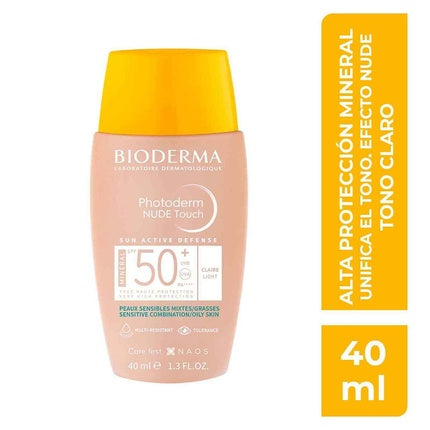 Protecție solară față, Bioderma, Photoderm Nudetouch, SPF 50+, 40ml