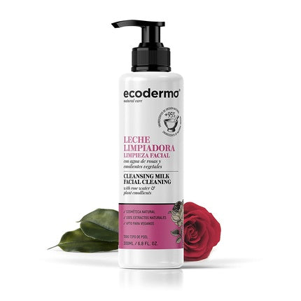 Lapte demachiant, Ecoderma, 200ml, curăță și îndepărtează machiajul