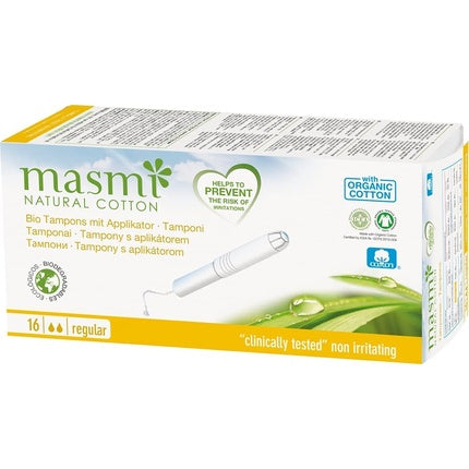 Tampoane Masmi Natural Cotton, aplicator, 16 buc