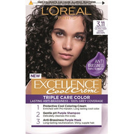 Vopsea de păr permanentă, L'Oréal Professionnel, Excellence Cool Creme, 711 Ultra Ash Blonde, 191g