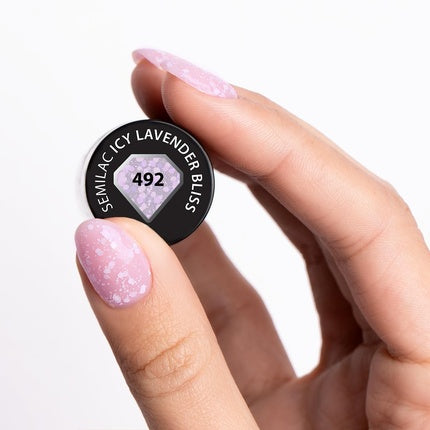 Semilac UV Hybrid Nail Polish 492 Icy Lavender Bliss, 7ml, Roz Lavandă