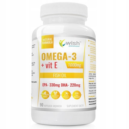 Supliment alimentar Wish Pharmaceuticals Omega-3 + Vit E 1000mg 90 capsule
