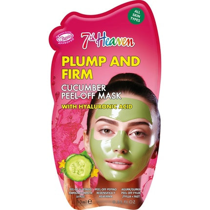 Mască de față tip peel-off, 7th Heaven, Cucumber Plump & Firm, cu Acid Hialuronic