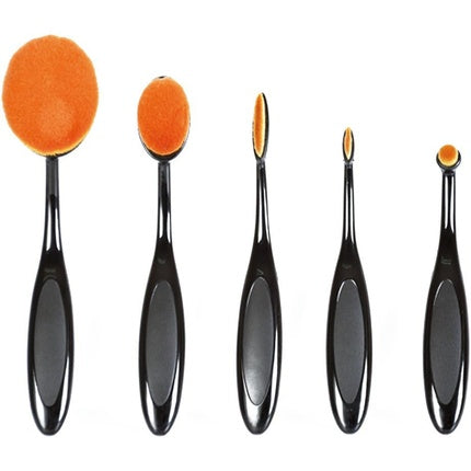 Set pensule Bifull Oval Brow, 5 bucăți, negru, portocaliu, set machiaj sprâncene