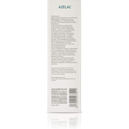 Gel hidratant, Sesderma, Azelac, piele acneică