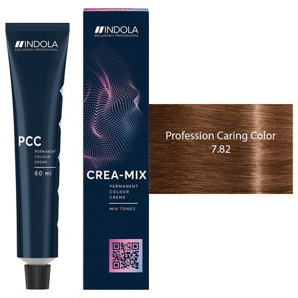 Indola Profession Caring Color 7.82, Vopsea Permanentă pentru Păr, 60ml, Cupru Bronzat