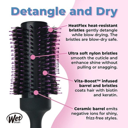 Perie Rotundă Wet Brush Volumizing pentru Păr Gros și Aspru - Unisex