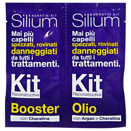 Kit Reconstrucție Păr, Silium Cosmetici, Booster & Olo (Cheratină, Argan), 193 g
