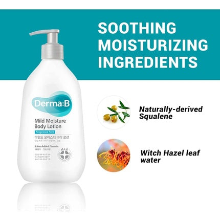 Lotiune Corp Derma B Mild Moisture fara parfum, alb, 400ml