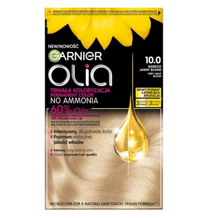 Vopsea de păr permanentă, Garnier Olia 10.0 Very Light Blond