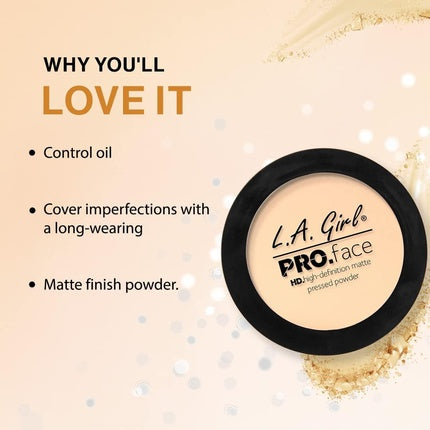 Pudră Mată Presată LA Girl Pro Face, 01 Fair, Finisaj Matte, Control Ulei