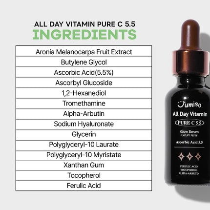 Serum Luminozitate, Jumiso All Day Vitamin Pure C 5.5, 30ml, Ambalaj sticlă cu dozator