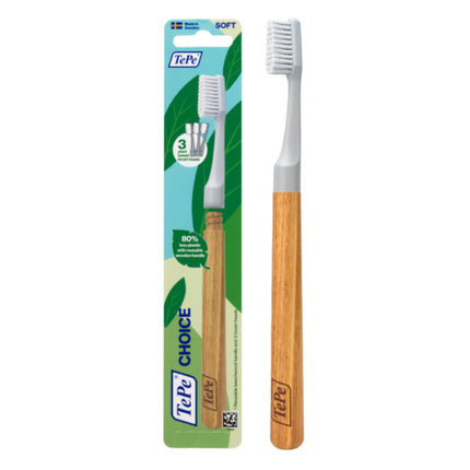 Periuță dinți, TePe, Choice Soft, 3 capete, gri