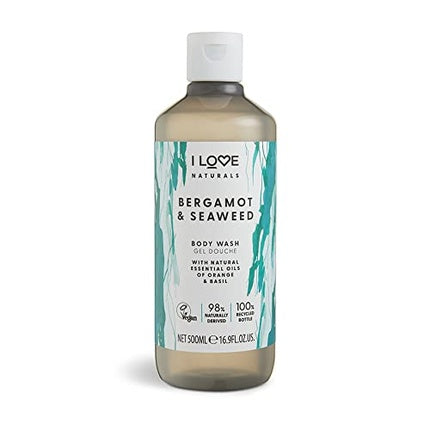 Gel de duș I Love Naturals cu bergamotă și alge marine, 500ml