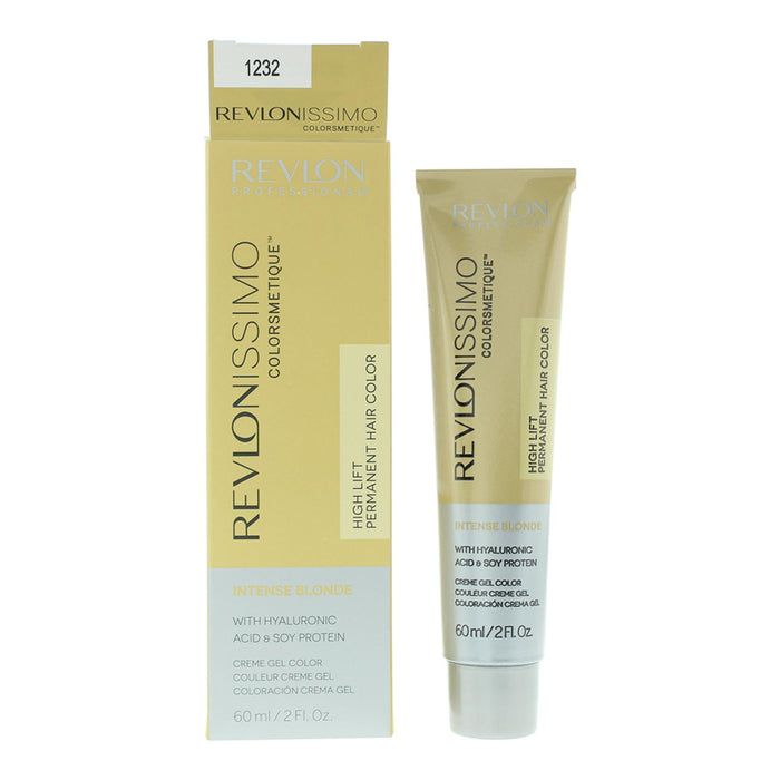 Vopsea permanentă de păr Revlon Revlonissimo Colorsmetique, nuanța 1232 Golden Pearl, blond intens, 60 ml