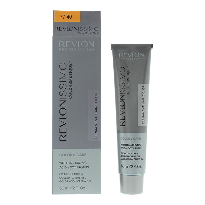 Vopsea permanentă de păr Revlon Revlonissimo Colorsmetique, nuanța 77.40 Intense Light Copper, 60 ml