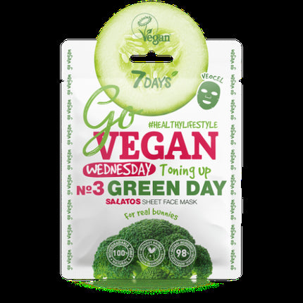 Masca Tip Șervețel 7 Days Beauty, GO VEGAN Green Day, Verde