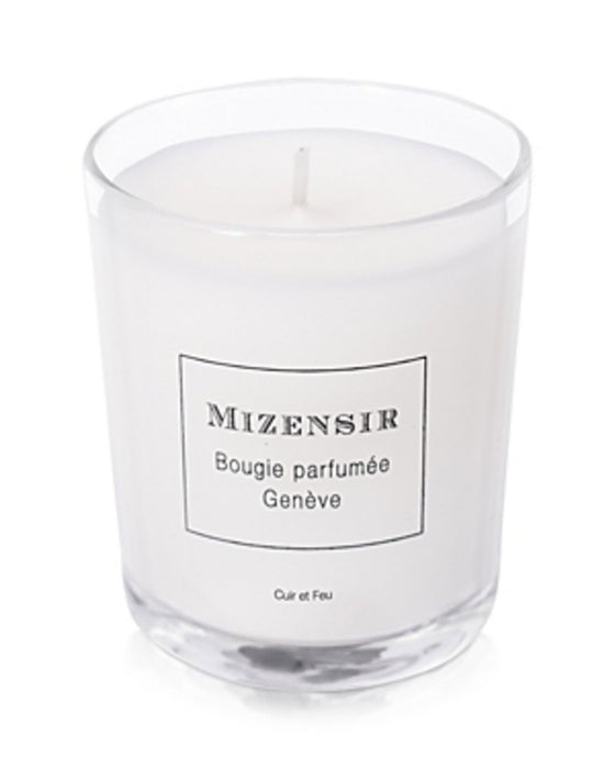 Lumânare parfumată Mizensir Cuir et Feu, aromă lemnoasă, 90 g