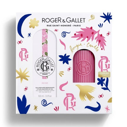Set Cadou Parfum Roger & Gallet Rose, Beneficial Rose Eau De Parfum 100ml + Lumânare Aromată 75g