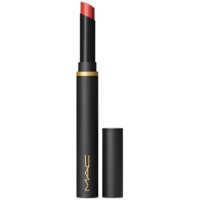 Ruj cremos MAC Powder Kiss Velvet Blur, mat, nuanța 878 Dubonnet Buzz, 2 g