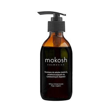 Șampon Mokosh pentru păr cu porozitate scăzută, Figue și Carbon activ, 200ml