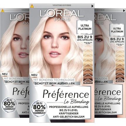 L'Oréal Paris Préférence Ultra Light Platinum Blonde, Set de decolorare păr, 191g