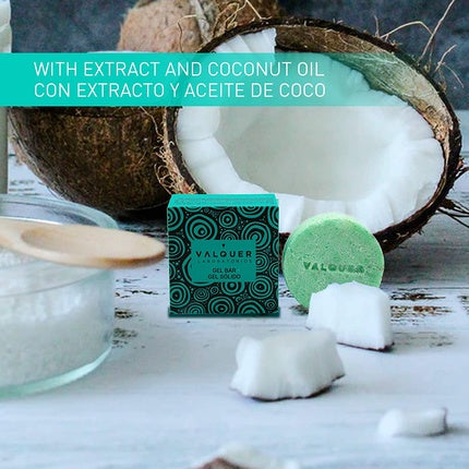 Gel de duș solid, Valquer Laboratorios, 50g, verde, extract de cocos
