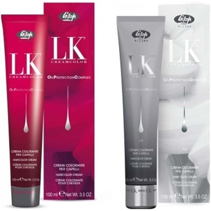 Cremă colorantă pentru păr, Lisap Milano LK Oil Protection Complex 4/28 (Roșu cu reflexii aurii)