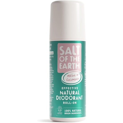 Desodorizant Roll-On Salt Of The Earth cu Apă de Trandafir și Castravete, 75 ml