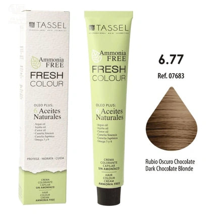 Cremă vopsea păr Eurostil Fresh Colour 677 Dark Chocolate fără amoniac, 110g