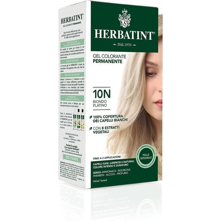 Vopsea de păr permanentă, Herbatint, Platinum Blonde, 135ml