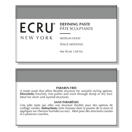 Cremă de styling ECRU NEW YORK Defining Paste 1.69oz pentru bărbați