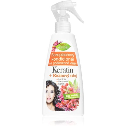 Bione Cosmetics Keratin Castor Oil Regenerating Leave-in Balm, 260 ml, Alb
