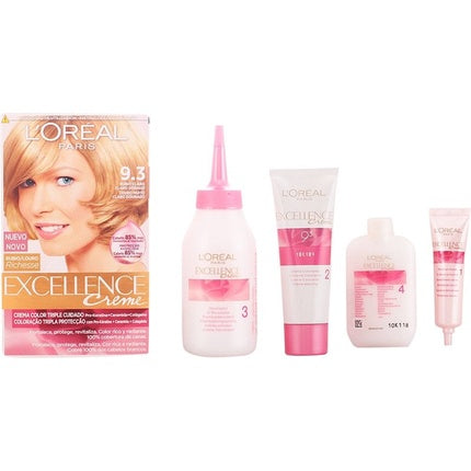 Vopsea permanentă de păr L'Oreal Paris Excellence, nuanța 9.3 Blond deschis auriu, 192 ml