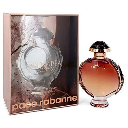 Parfum Paco Rabanne, Olympéa Onyx, sticlă degrade negru-auriu