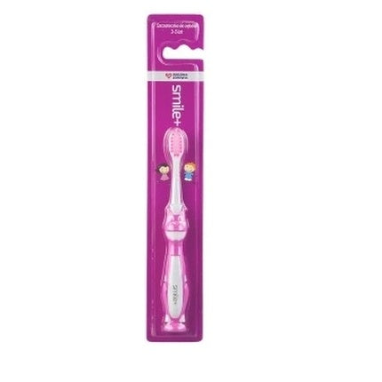 Periuță de dinți Family Health Smile+ pentru fetițe, roz, cu manșetă ergonomică