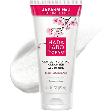 Gel de curățare Hada Labo Tokyo, Super Hyaluronic Acid, 150 ml, alb/roz