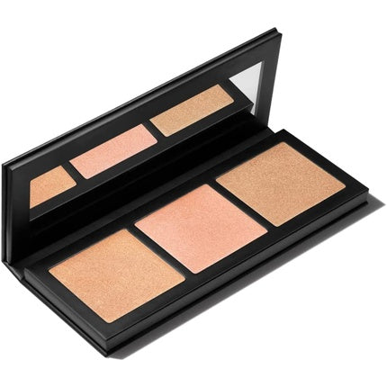 Paletă Contur și Iluminat, MAC Hyper Real Glow Palette Shimmy Peach, culori piersică și auriu