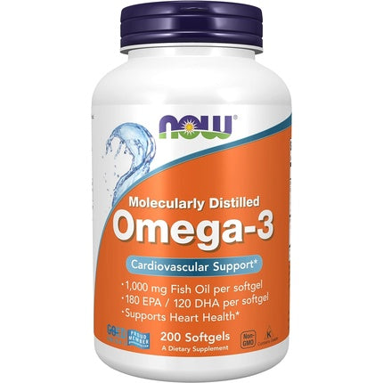 Omega-3, Now Foods, capsule moi, 200 buc.