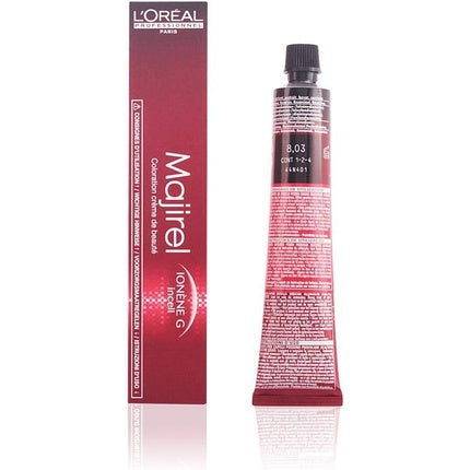 Vopsea permanentă de păr, L'Oréal, Majirel 8.03, Blond natural auriu deschis, 50ml