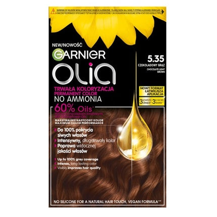 Garnier Olia, Colorant păr permanent, 535 Chocolate Light Brown