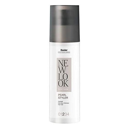 Gel de păr Basler New Look Pearl Styler, dozator airless, alb și gri